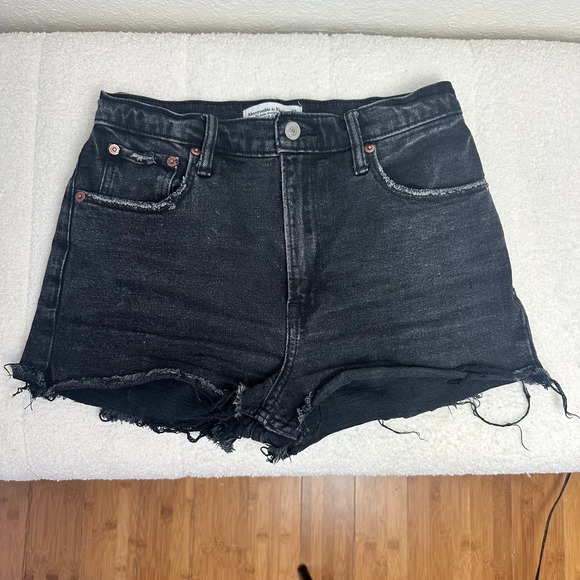 Abercrombie & Fitch Pants - Abercrombie & Fitch Black Denim Shorts Womens Size 27‎ Ultra High Rise
